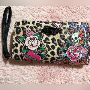 Ed Hardy Multicolor Tattoo-Inspired Wristlet
